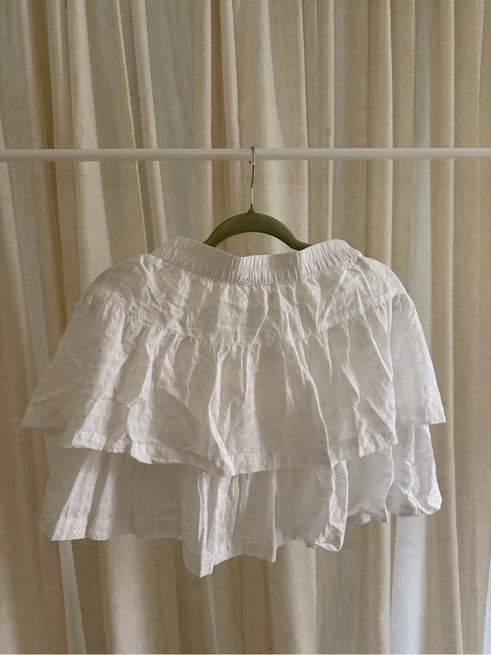Universal Thread White Layered Eyelet Skirt